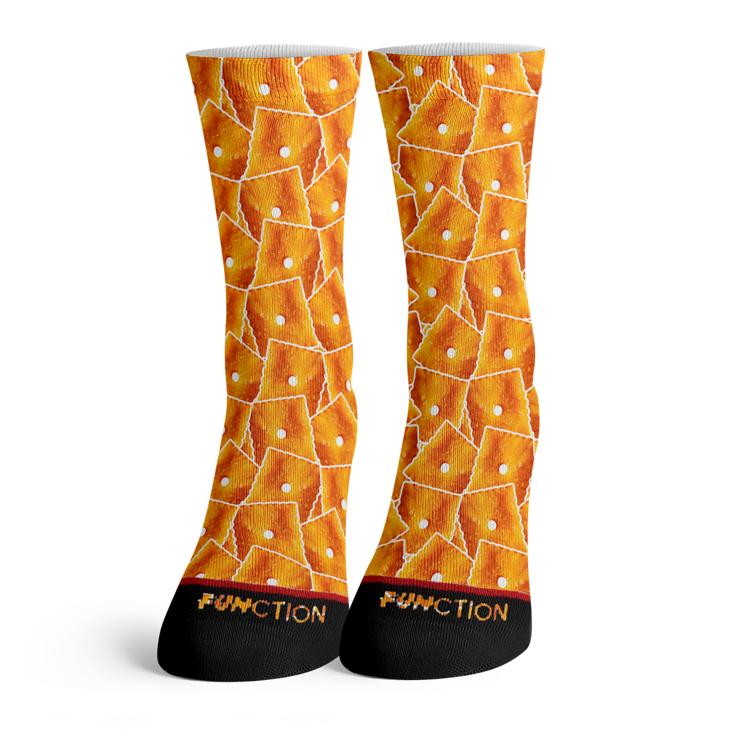 Function - Cheese Crackers Stickers Pattern Socks