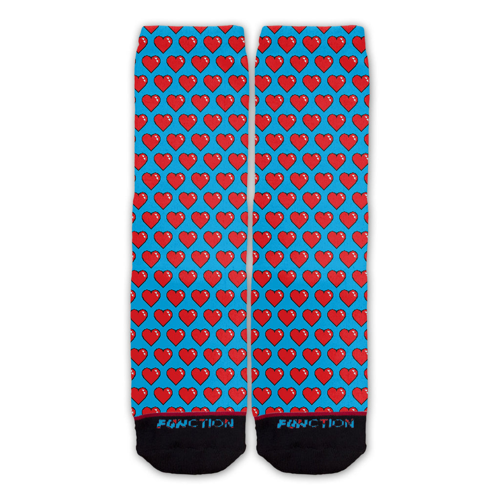 Function - 8 Bit Hearts Pattern Fashion Socks