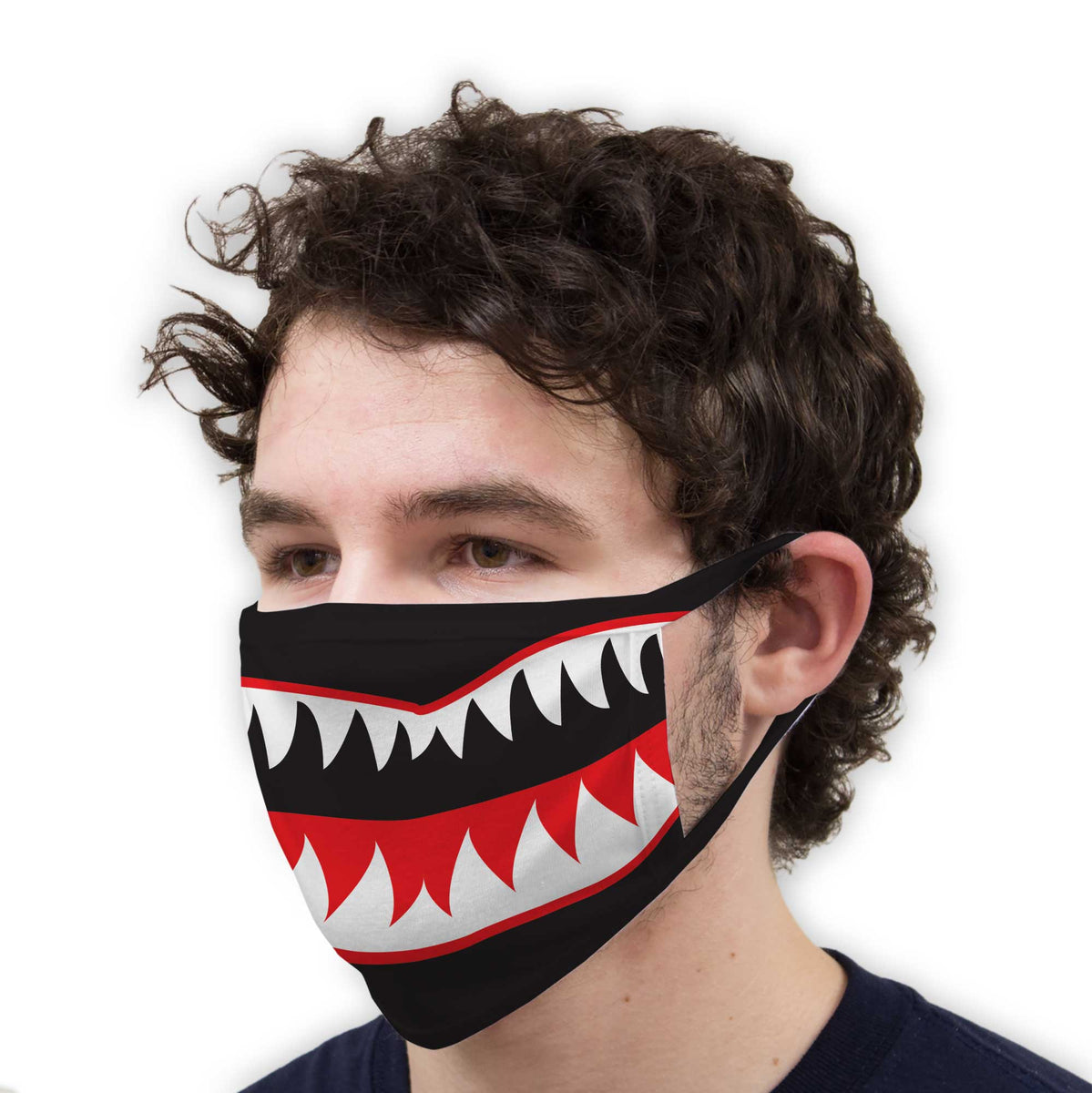 Function - Mouth Face Mask Teeth Sharp Fighter Jet Reusable Washable Cover Cloth Neck Gaiter Funny – Function