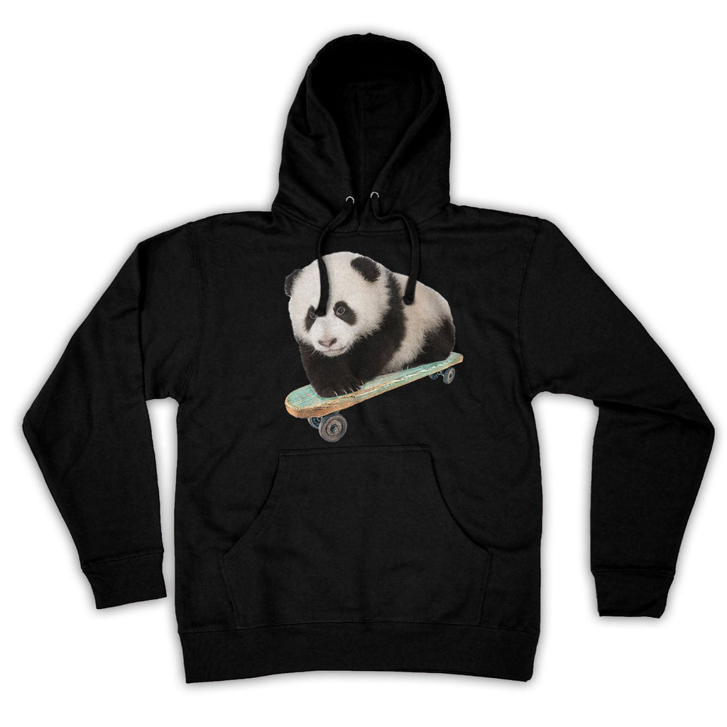 Function - Skateboarding Panda Men's Fashion Hooded Sweatshirt Black
