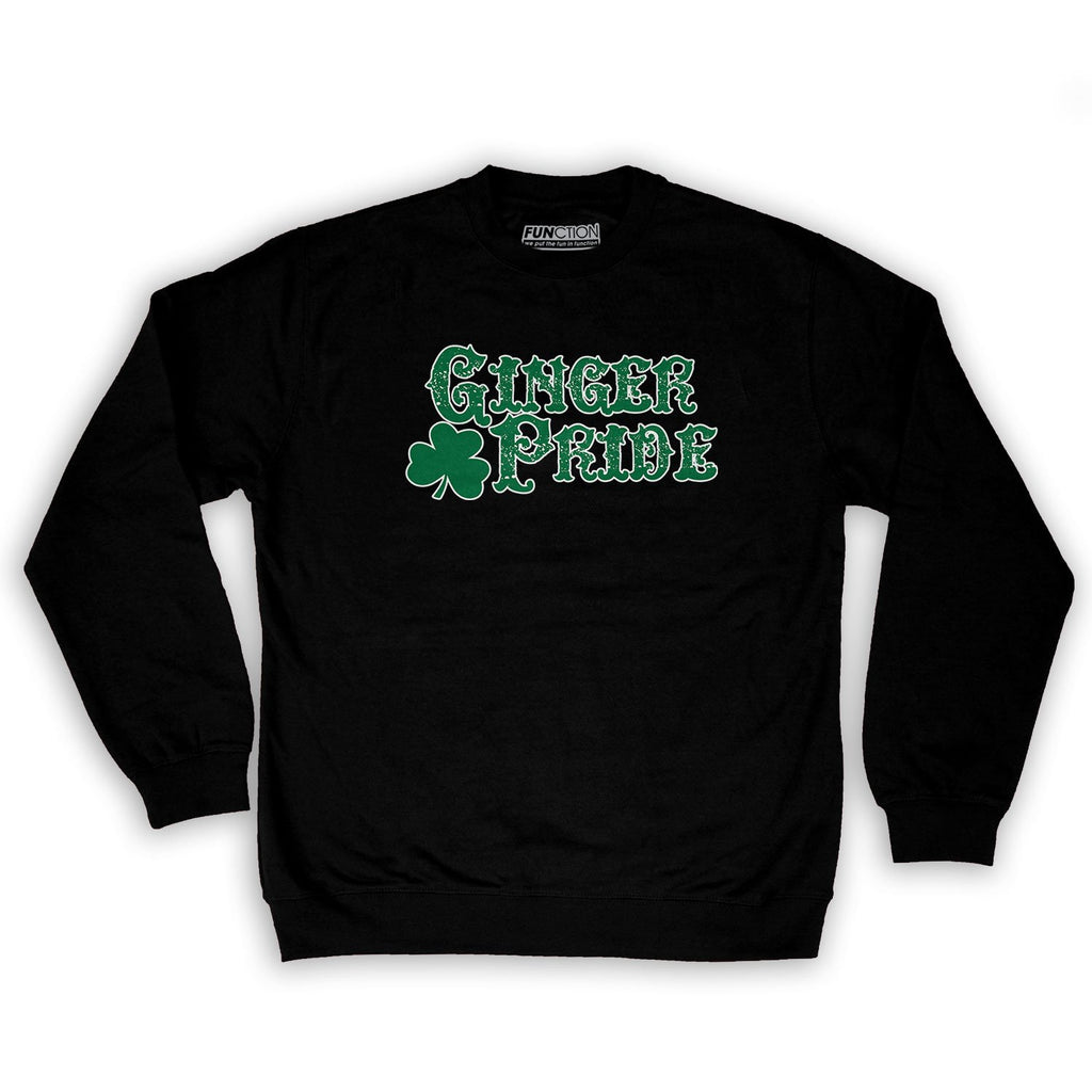 Function -  St. Patrick's Day - Ginger Pride Men's Fashion Crew Neck Sweatshirt Black