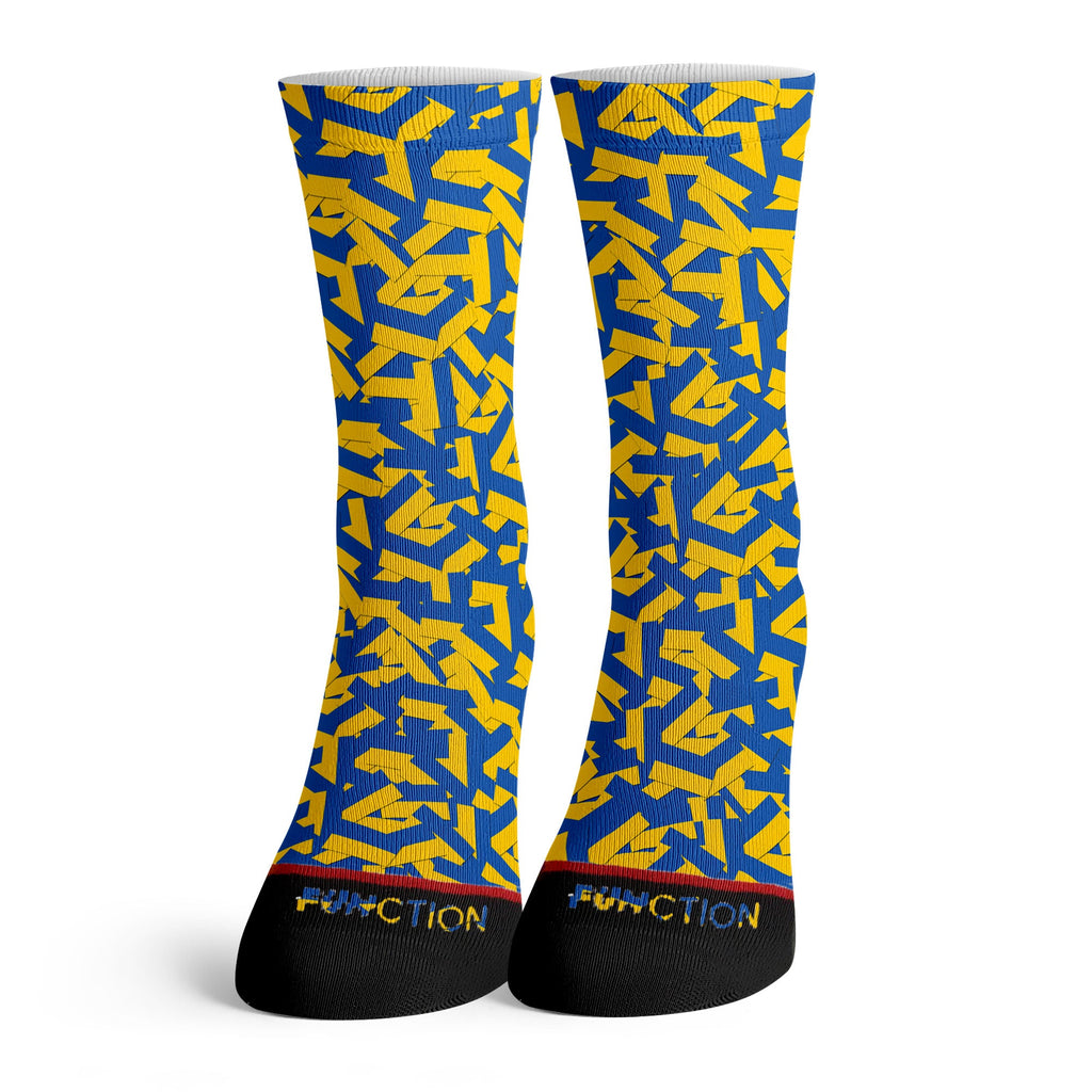 Function - Ukraine Flag Repeating Pattern Men's Fashion Socks