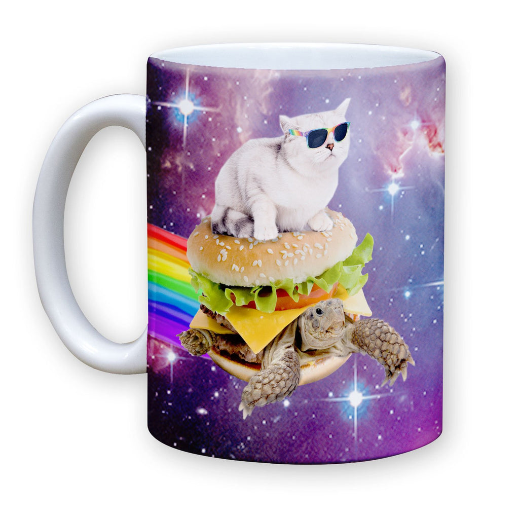 Function - Galaxy Cat Surfing Turtle Burger 11 oz Coffee Mug