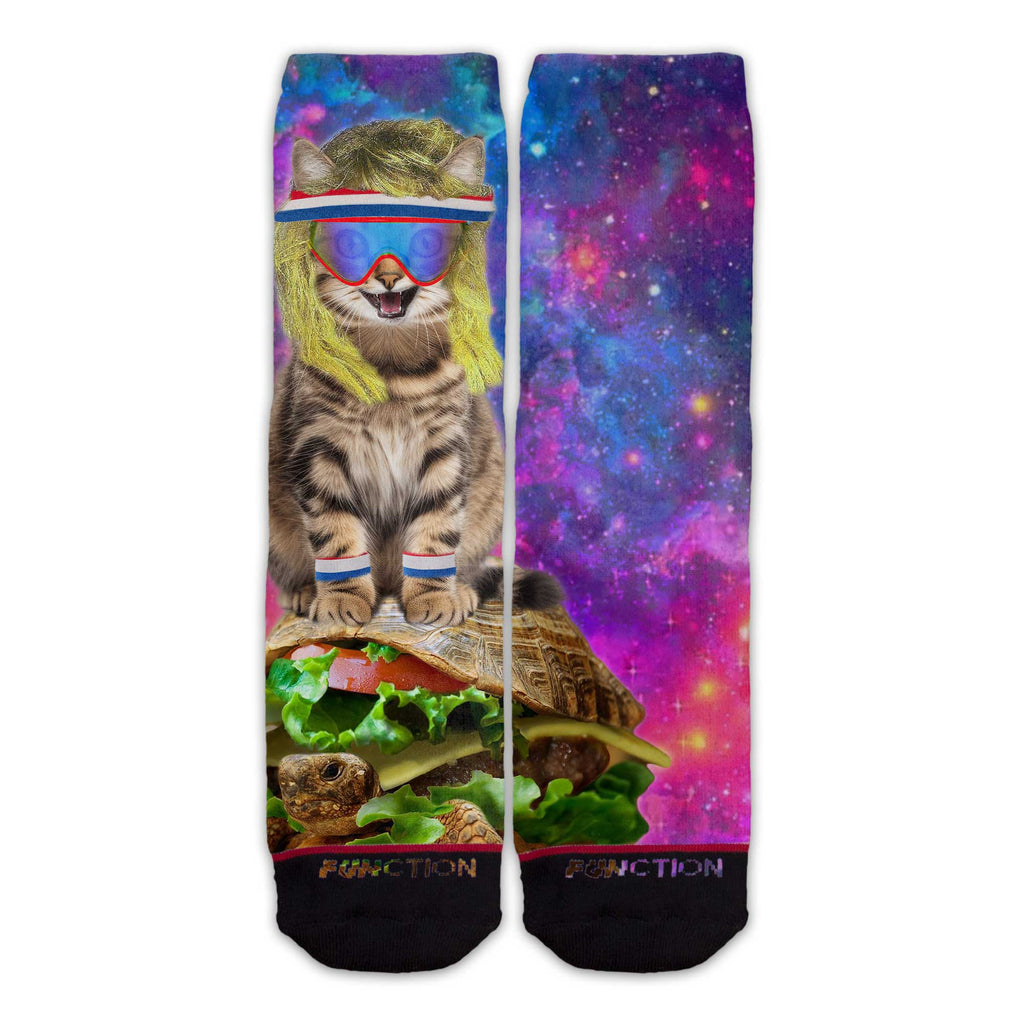 Function - Galaxy Mullet Cat Surfing Turtle Burger Unisex Adult Socks