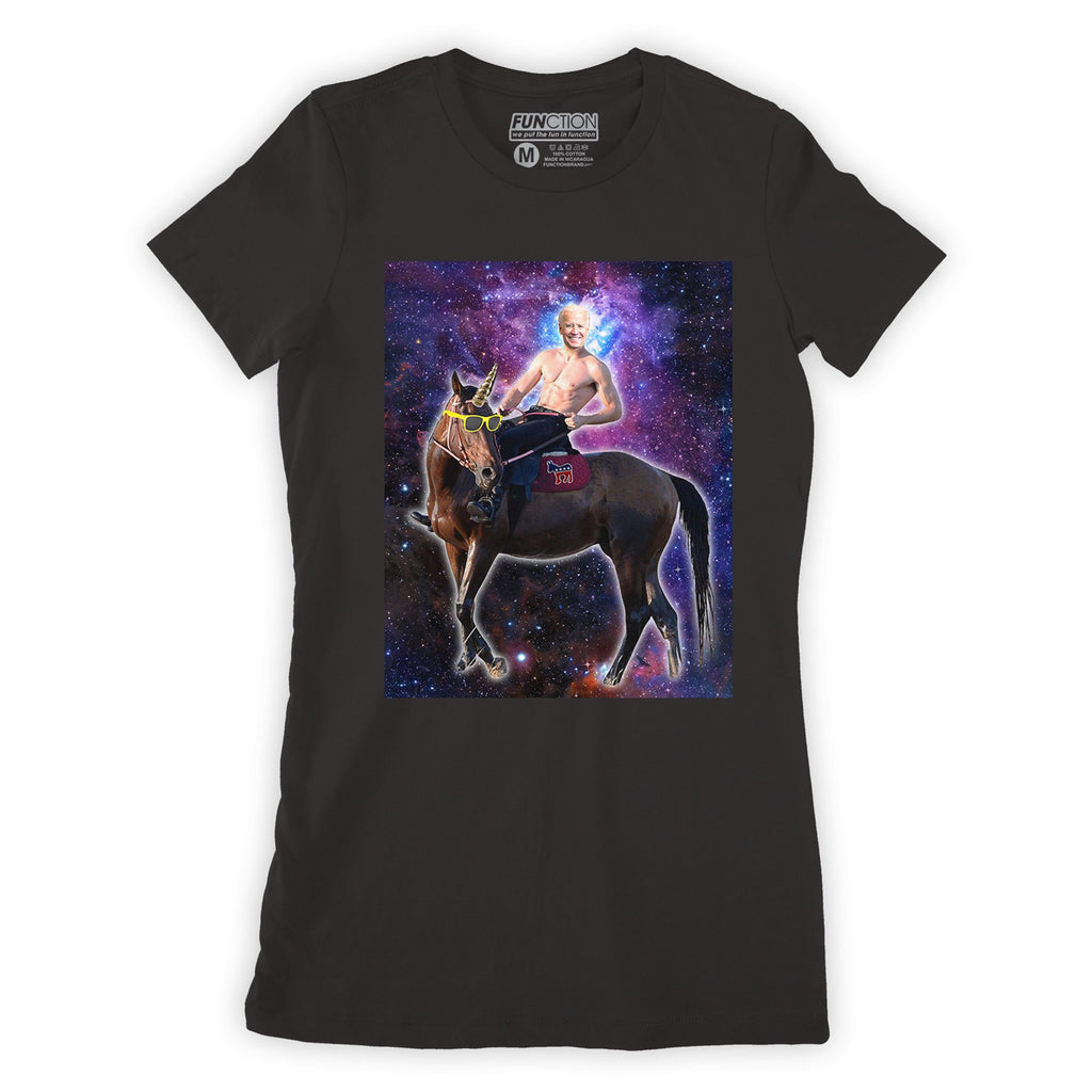 Function - Joe Biden Jacked With Abs Riding a Unicorn Women's Fashion T-Shirt