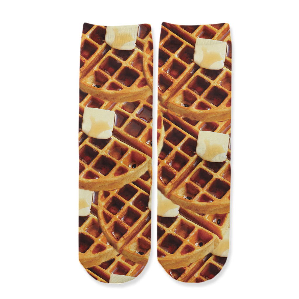 Function - Kids Waffles and Syrup Food Youth Boys Girls Children Fashion Socks