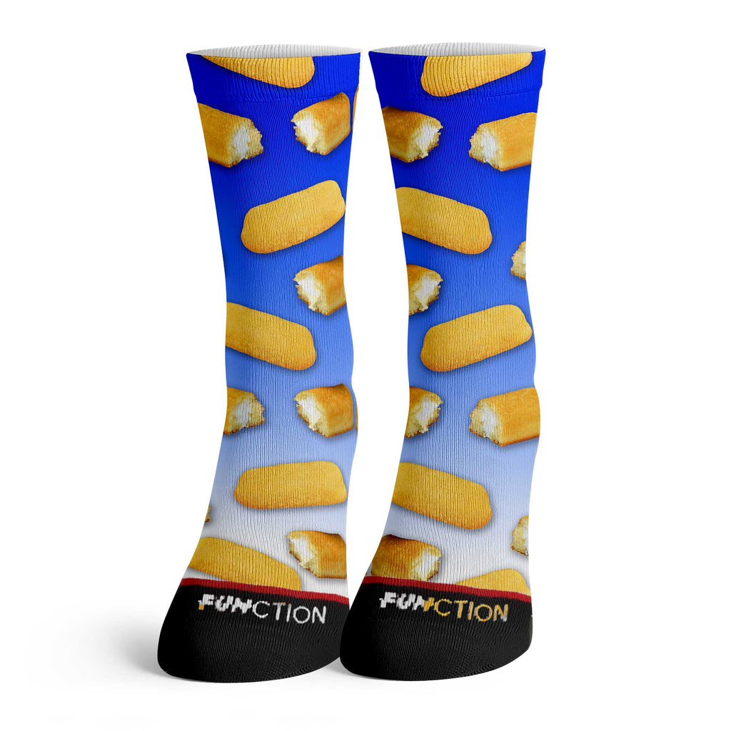 Function Twinkie Cream Filled Snack Cake Pattern Adult Crew Socks