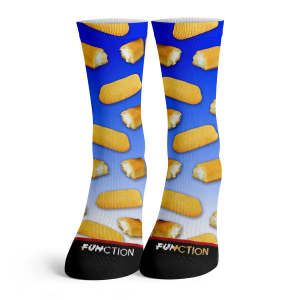 Function Twinkie Cream Filled Snack Cake Pattern Adult Crew Socks