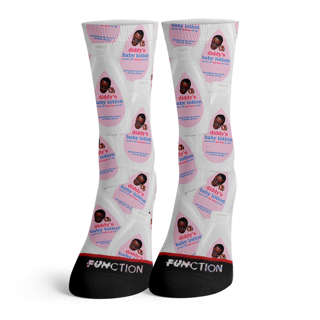 Function - Diddy Baby Lotion Bottle Pattern Adult Crew Socks