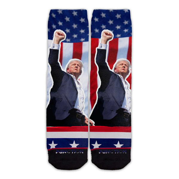 Function - Can't Stop Trump First Pump Adult Crew Sock Unisex Donald Shot President