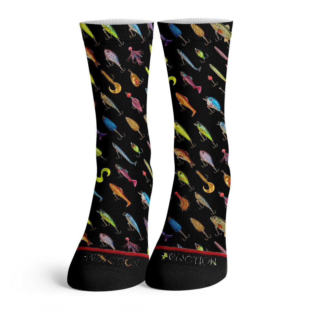 Function Fishing Bait Lures Adult Unisex Crew Socks