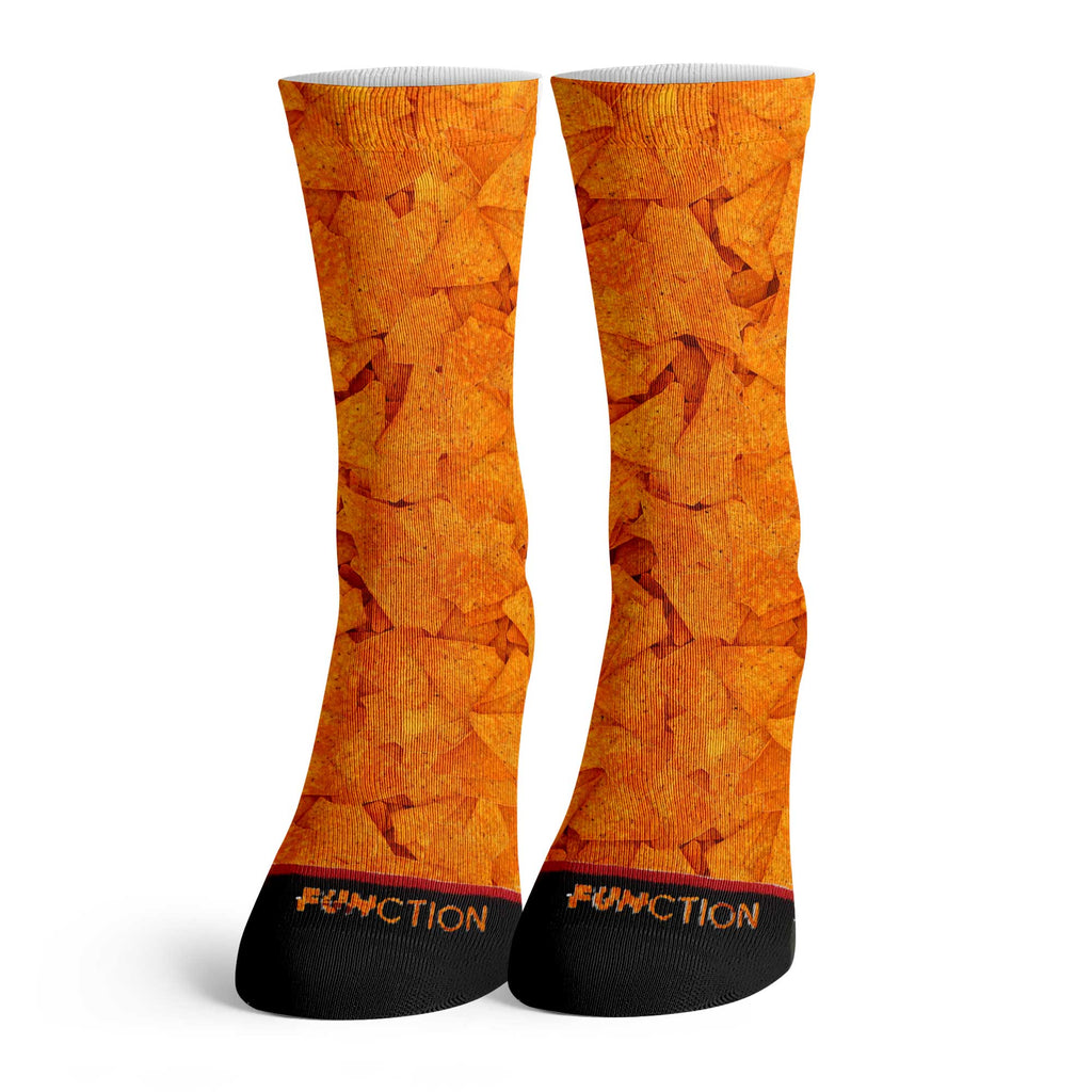 Function Nacho Cheese Tortilla Chips Adult Unisex Crew Socks
