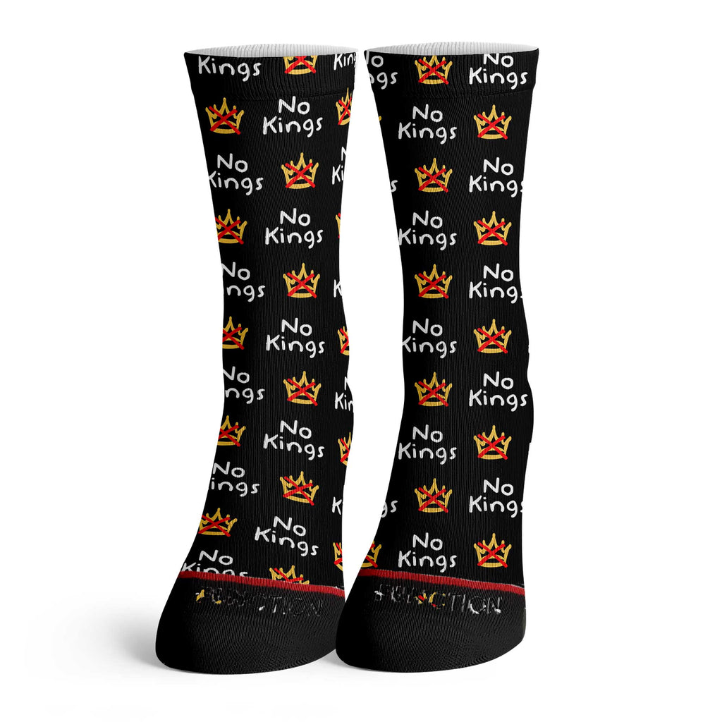 Function No Kings Pattern Adult Crew Socks