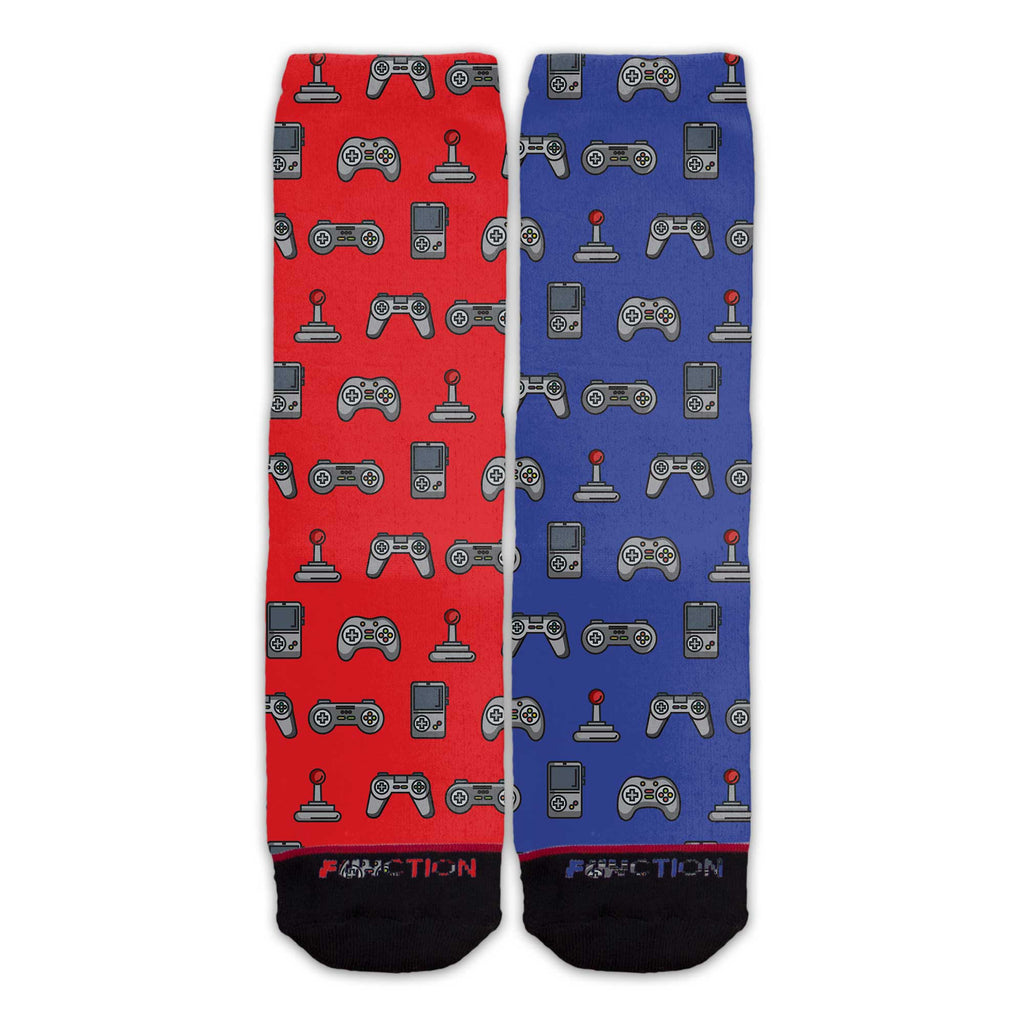 Function - Red Vs Blue Video Game Controller Adult Crew Socks Vintage Classic Gamer Nostalgia Gaming Gift