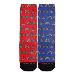 Function - Red Vs Blue Video Game Controller Adult Crew Socks Vintage Classic Gamer Nostalgia Gaming Gift