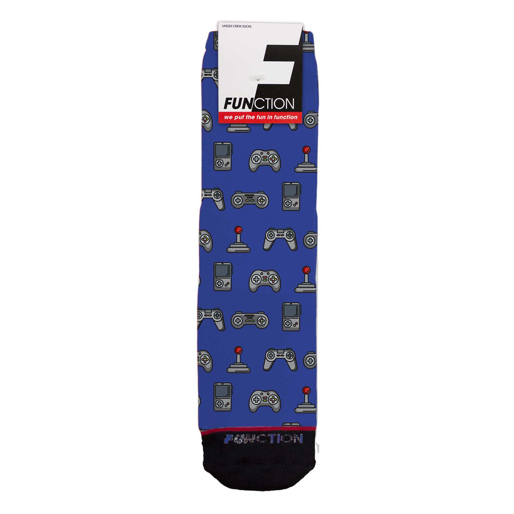 Function - Red Vs Blue Video Game Controller Adult Crew Socks Vintage Classic Gamer Nostalgia Gaming Gift