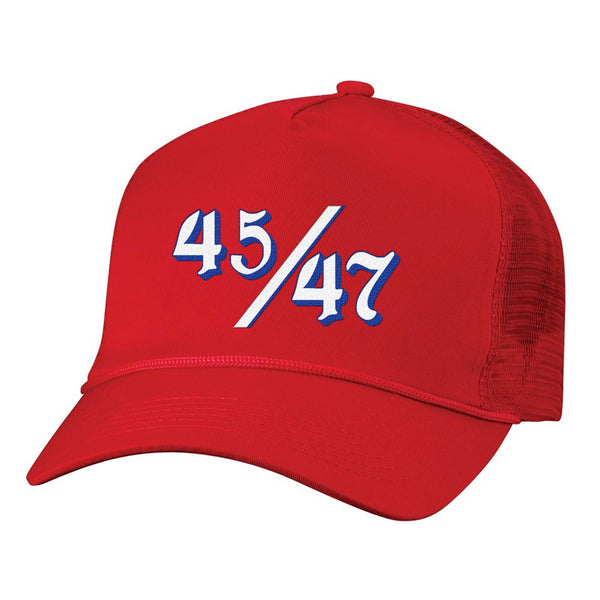 Function - Donald Trump 45/47 President Re-election Script Adjustable Mesh Trucker Hat