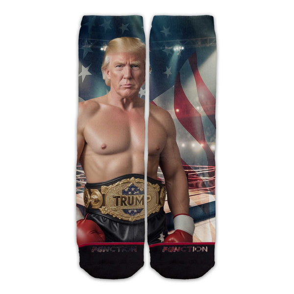Function - Trump Heavyweight Champion Adult Unisex Crew Socks Donald Boxing Vote 2024 Election President USA America