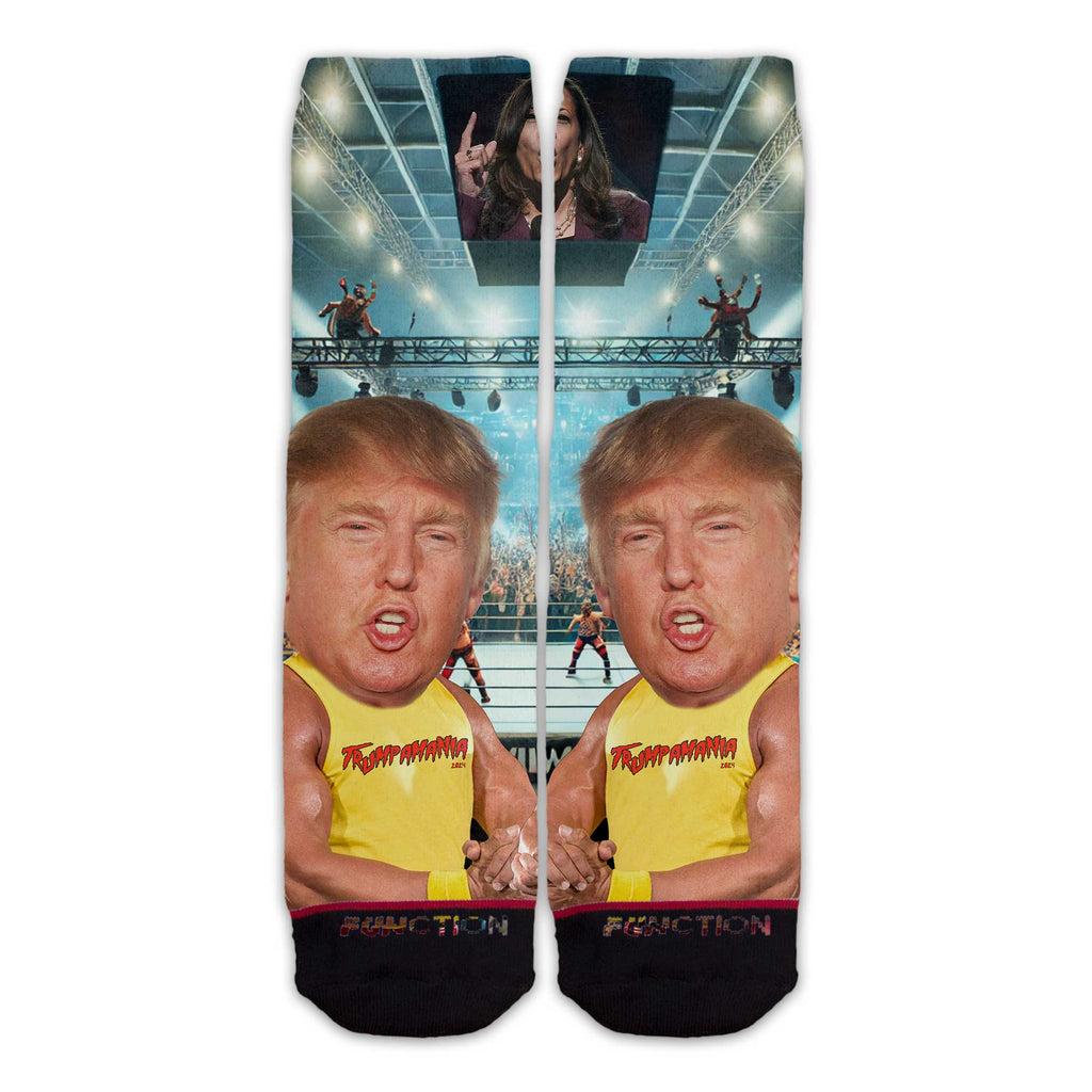 Function - Trumpamania Wrestling Socks – Donald Trump on Hulk Hogan Body Adult Socks