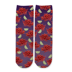 Function - Takis Spicy Snack Pattern Kids Crew Socks - Fun Food Novelty Chili Lime Design Youth Child
