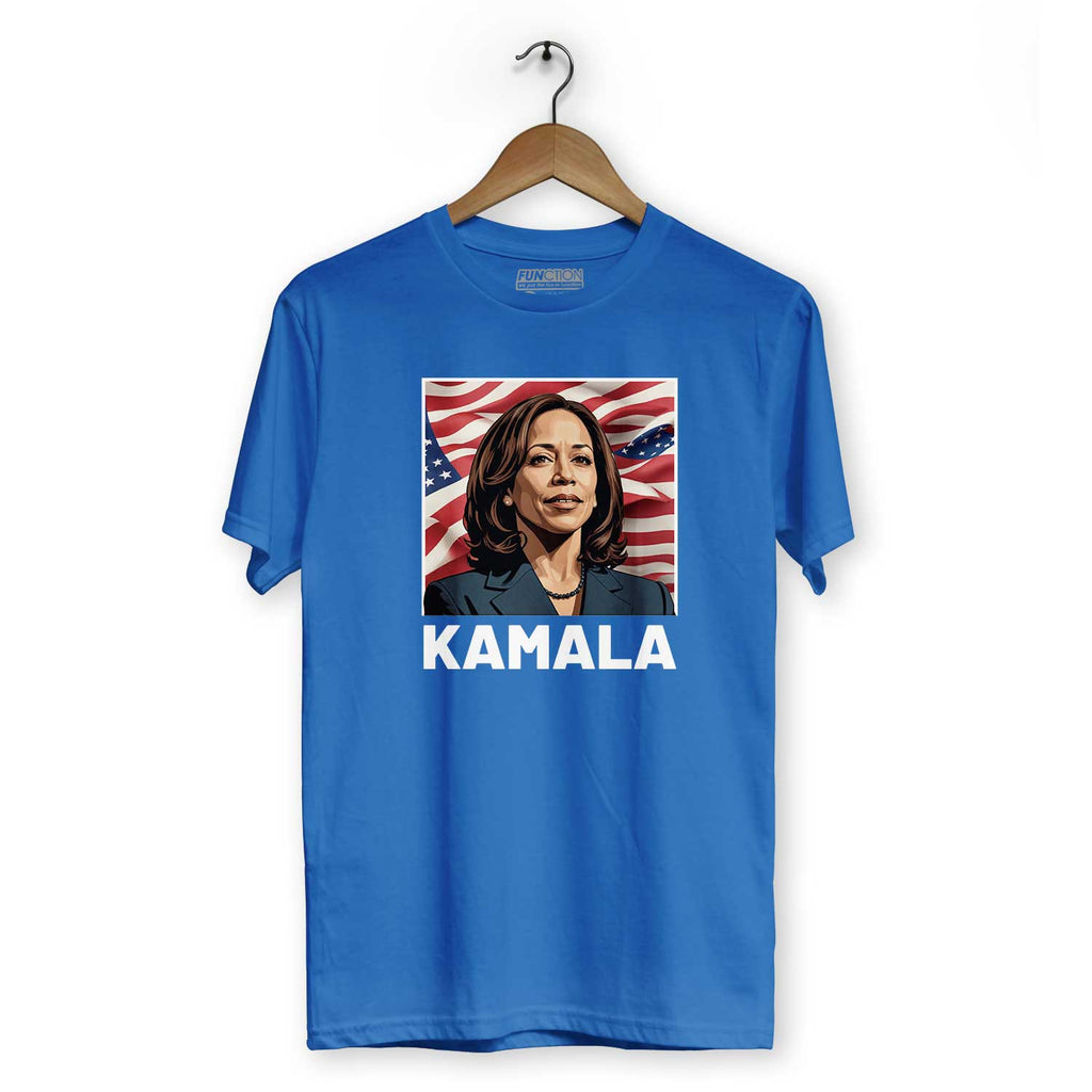 Function - Kamala Harris Patriotic Portrait American Flag Waving Presidential Support Men's T-Shirt