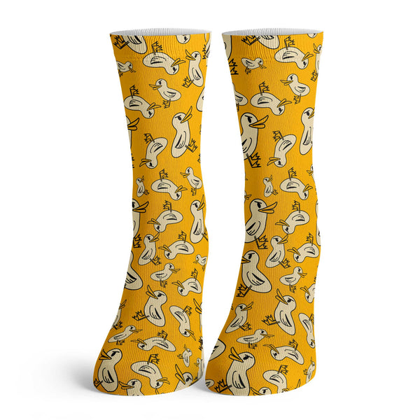 Function Angry Duck Pattern Kids Crew Socks Funny Cartoon Animal All Over Print Youth Unisex Colorful Gift Apparel