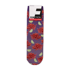 Function - Takis Spicy Snack Pattern Kids Crew Socks - Fun Food Novelty Chili Lime Design Youth Child