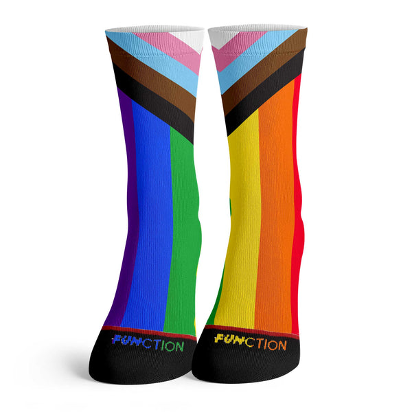 Function - Colorful LGBTQ+ Pride Progress Rainbow Socks