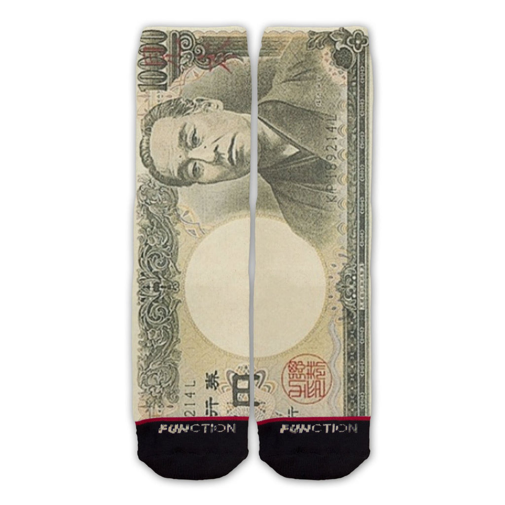 Function - Japanese Yen 10000 Bill Fashion Socks Japan Currency Money Tokyo