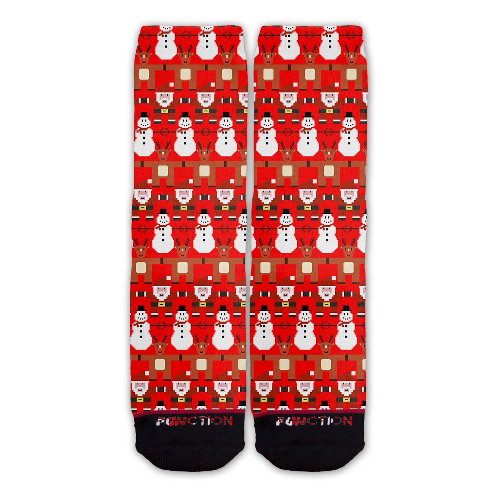 Function - 8-Bit Christmas Pattern Red Fashion Sock