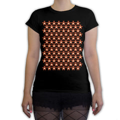 Function -  8-Bit Reindeer Pattern Women's Fashion T-Shirt Black