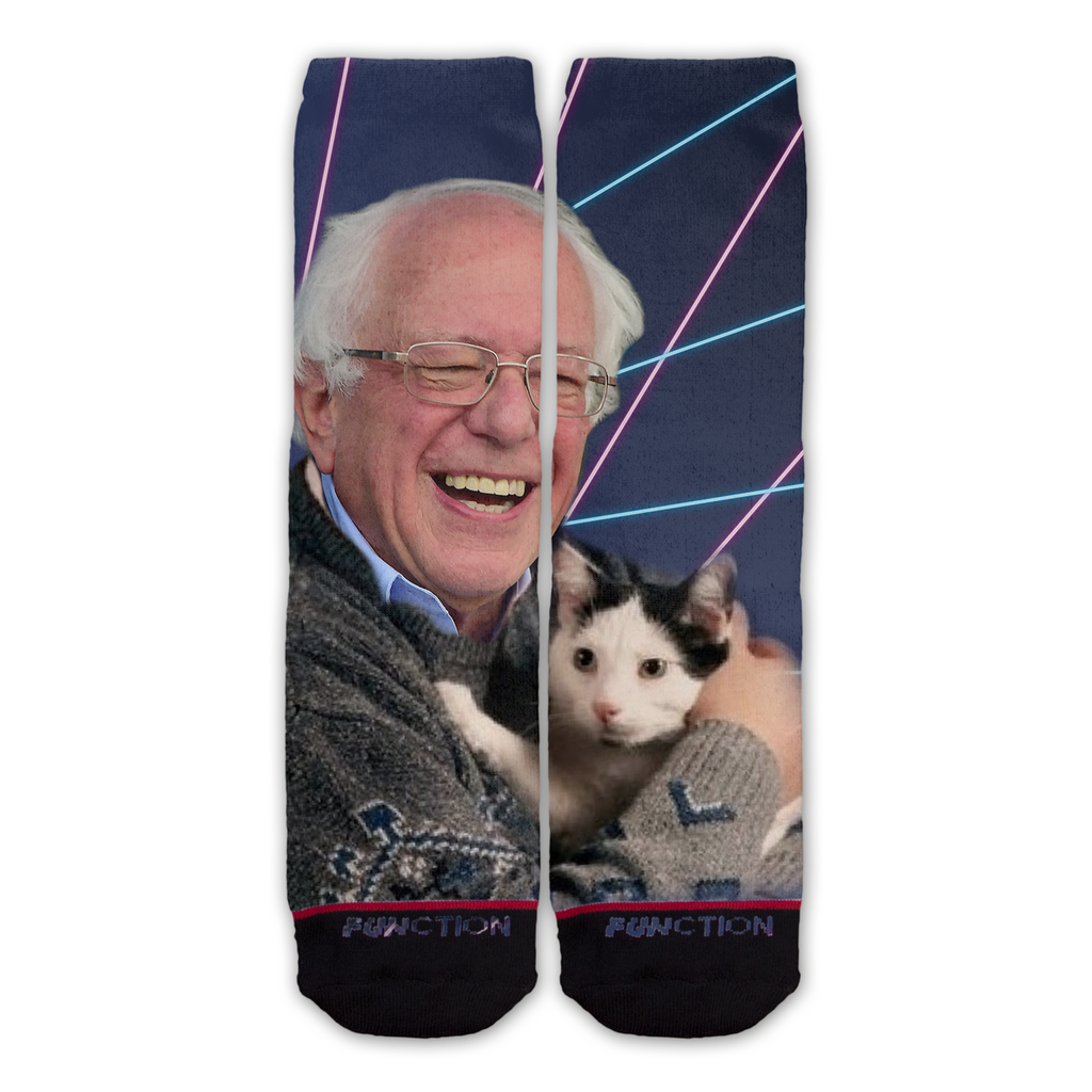 Function - Bernie Sanders Holding a Cat Fashion Socks Democrat Funny Vote