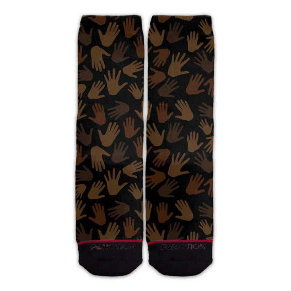 Function - Black Hands Pattern BLM Black Lives Matter Tall Crew Socks