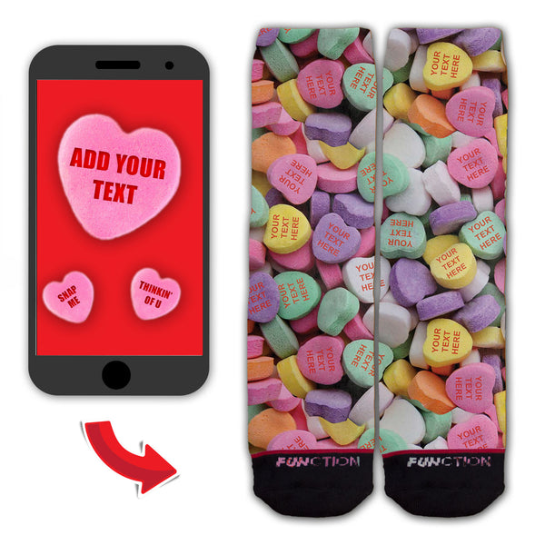 Function - Custom Valentine's Day Candy Hearts Fashion Socks