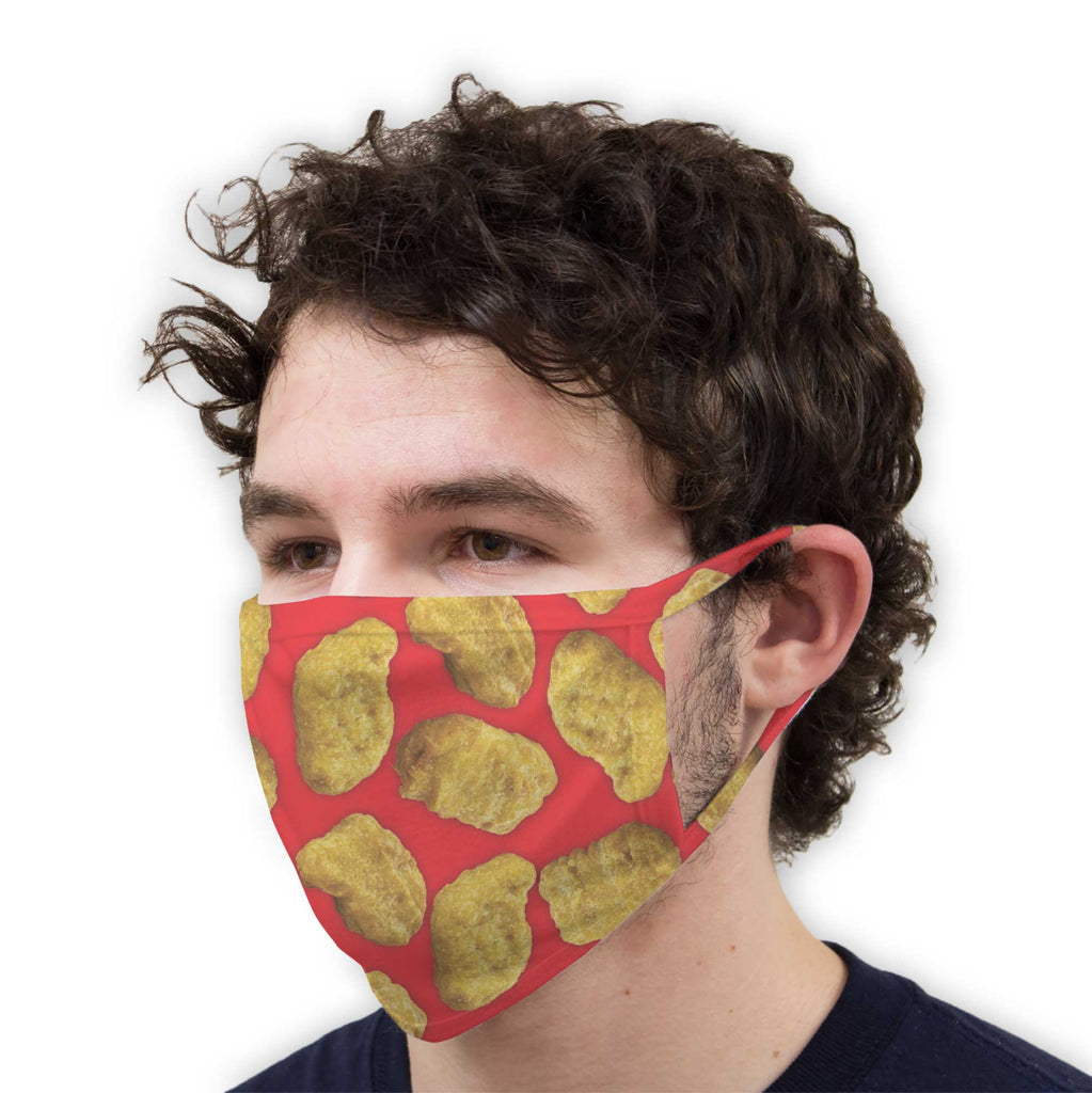 Function - Chicken Nuggets Pattern Breathable Reusable Washable Face Cover Mask
