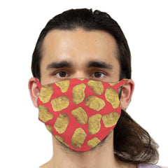 Function - Chicken Nuggets Pattern Breathable Reusable Washable Face Cover Mask