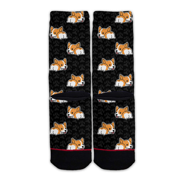 Function - Cute Corgi Butt Pet Dog Unisex Crew Socks
