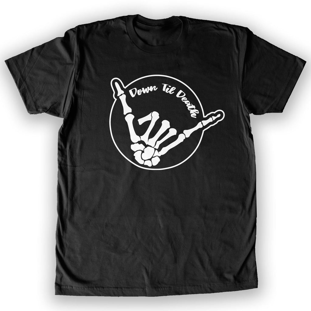 Function -  Down Til Death Skeleton Shaka Men's Fashion T-Shirt Black