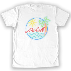 Function - Mahalo Neon Lights Men's Fashion T-Shirt White