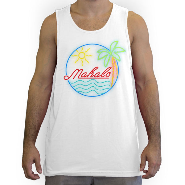 Function - Mahalo Neon Lights Men's Fashion Tank Top White
