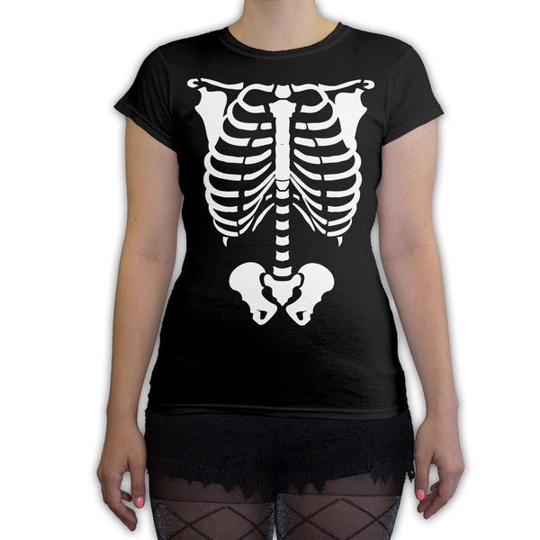 Skeleton Rib Cage Body Costume Womens Fashion T Shirt Function Function Socks 9115