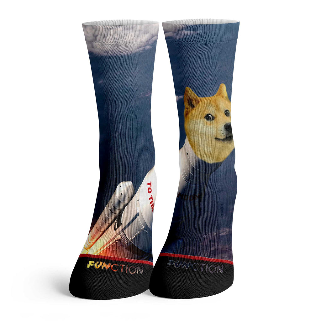 Function - Dog Coin Rocket To The Moon Meme Stock Rocketship Crypto Cu –  Function Socks