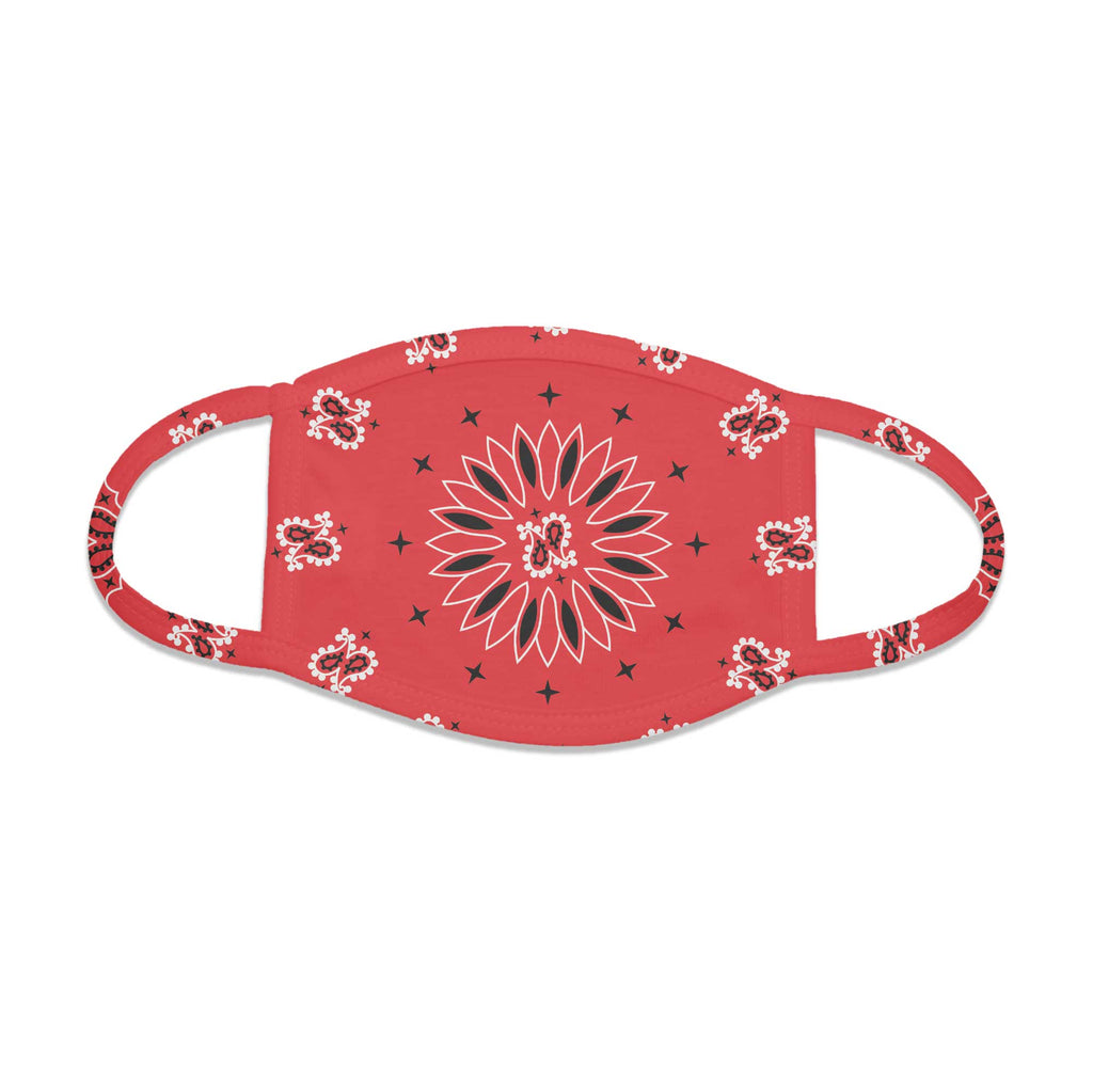 Function - Red Bandana Pattern Breathable Reusable Washable Face Cover Mask