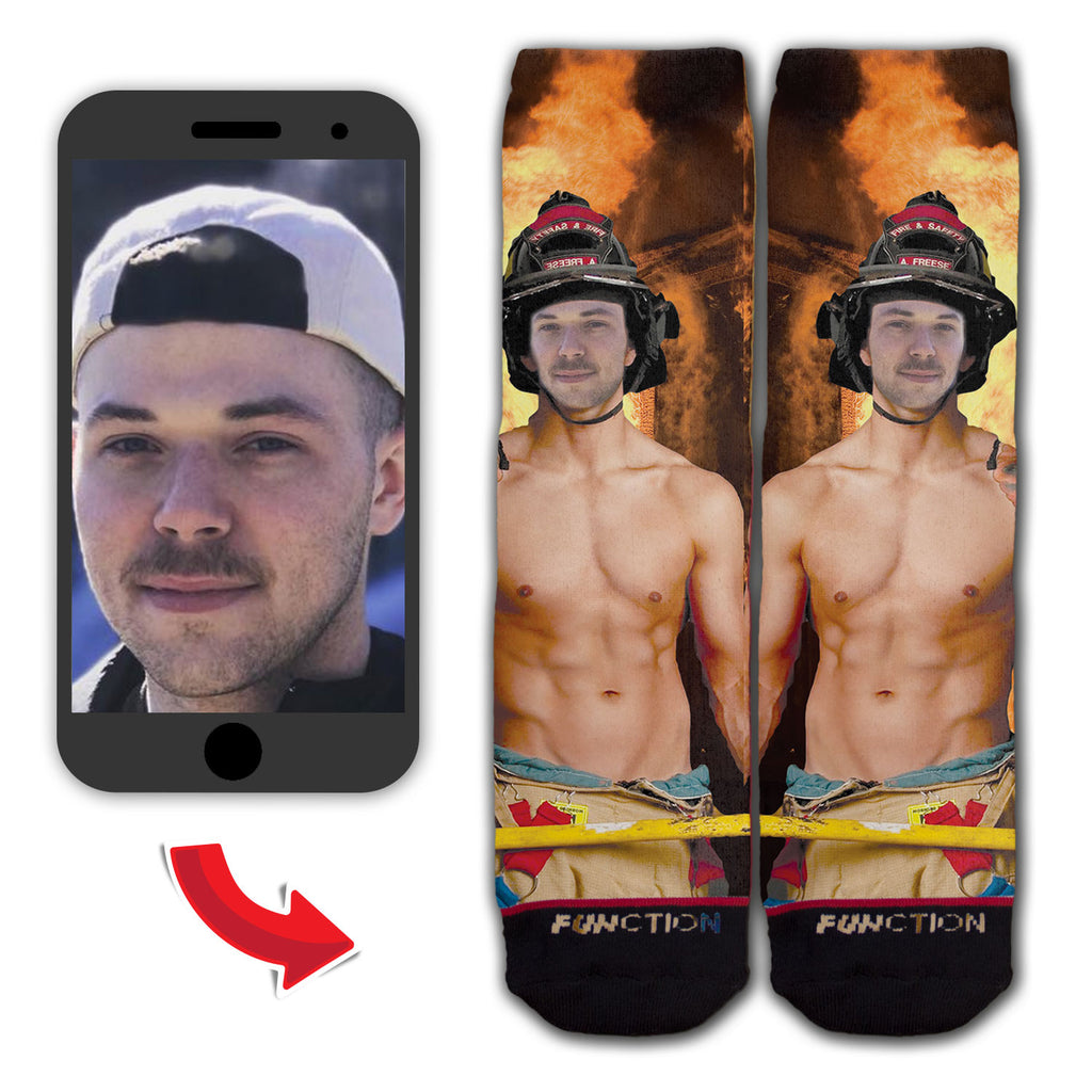 Custom Male Firefighter Fashion Sock