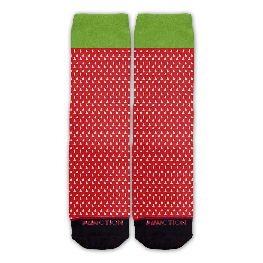 Function - Christmas Red Christmas Tree Pattern Fashion Socks