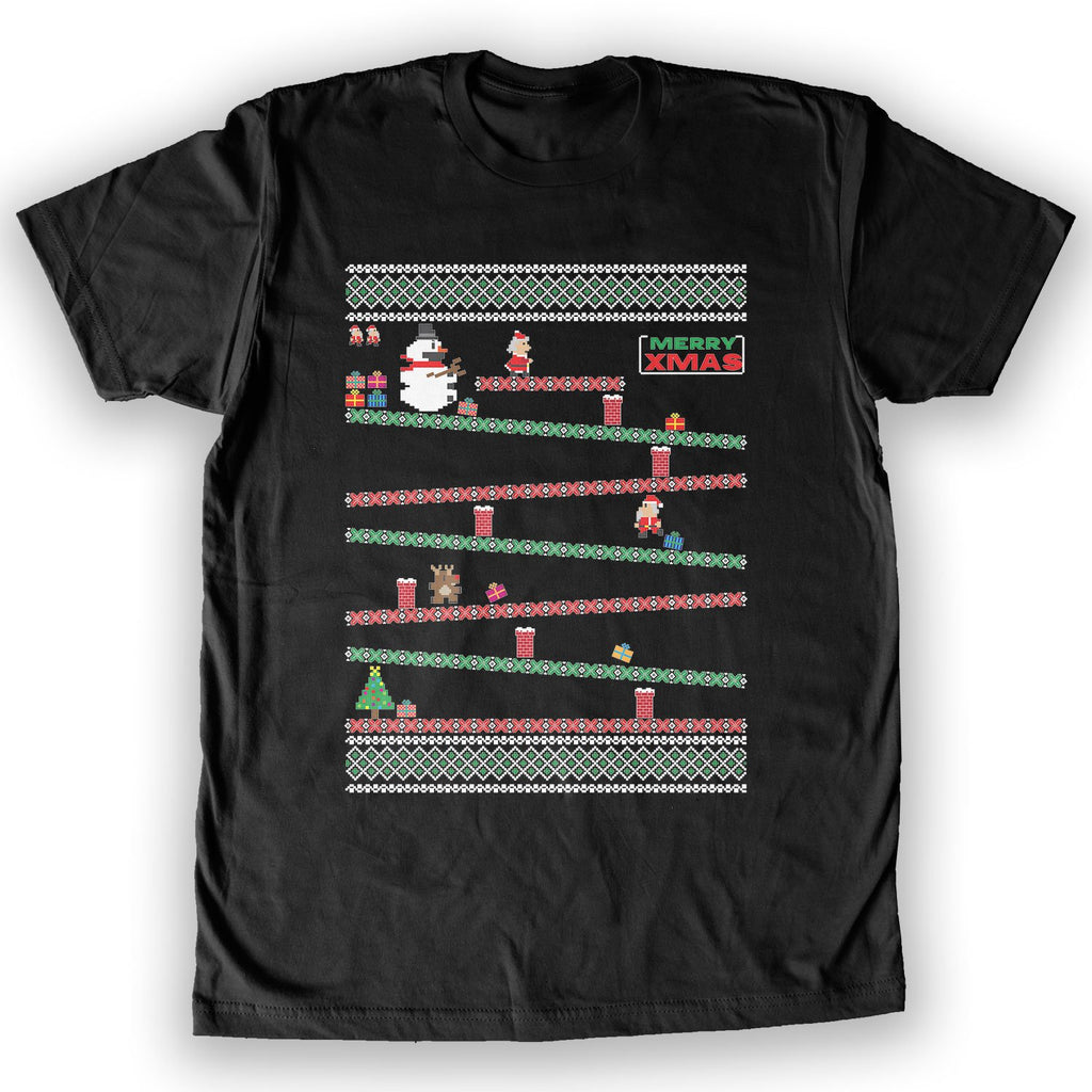 Function -  8-Bit Santa Arcade Ugly Christmas Sweater Men's Fashion T-Shirt Black