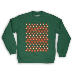 Function -  8-Bit Reindeer Pattern Men's Fashion Crew Neck Sweatshirt Dark Green