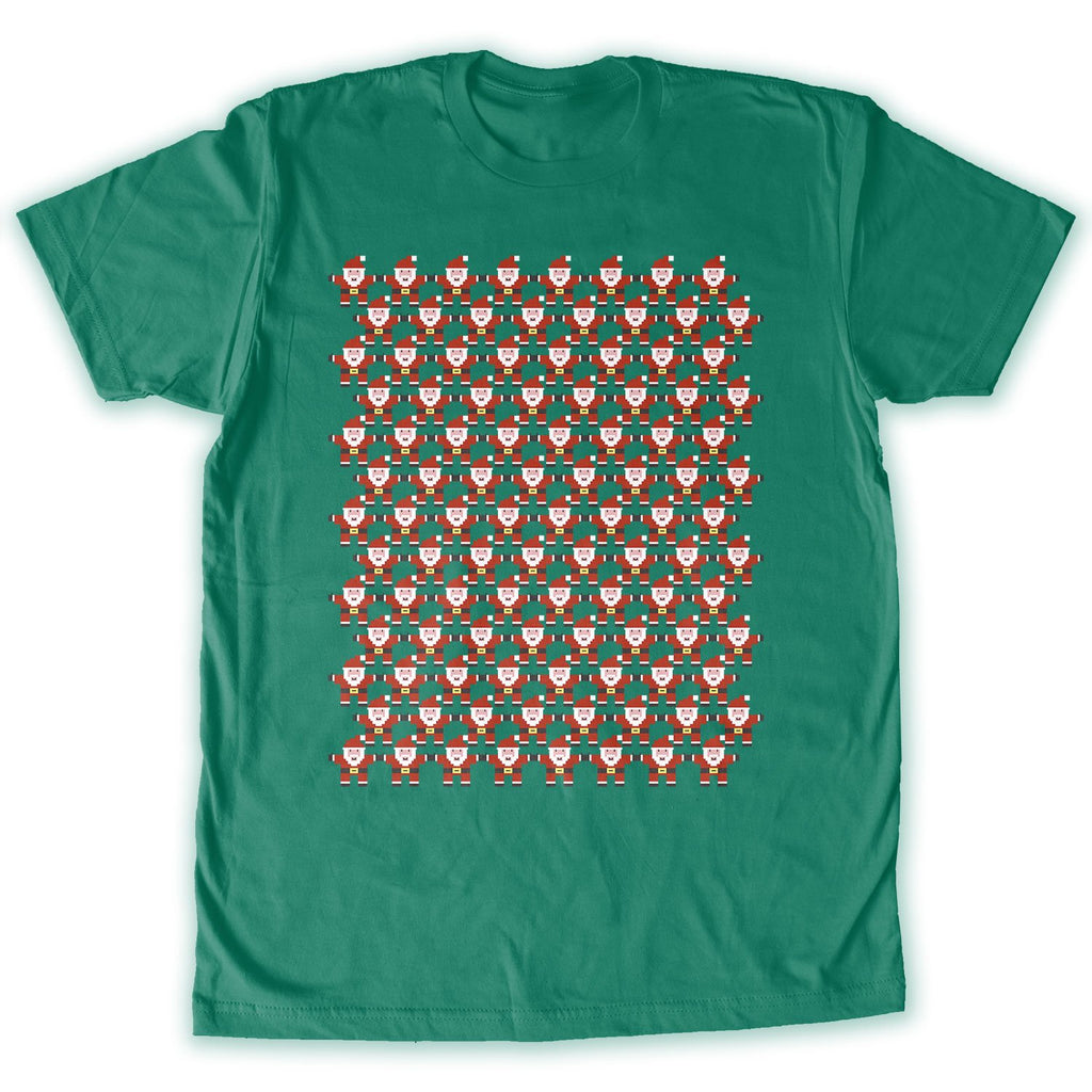 Function -  8-Bit Santa Pattern Men's Fashion T-Shirt Kelly Green