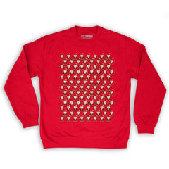 Function -  8-Bit Santa Pattern Men's Fashion Crew Neck Sweatshirt Red