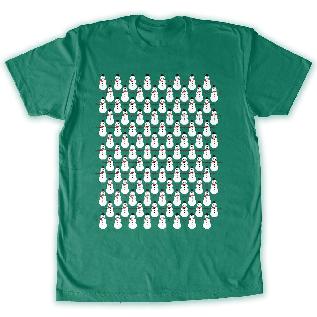 Function -  8-Bit Snowman Pattern Men's Fashion T-Shirt Kelly Green